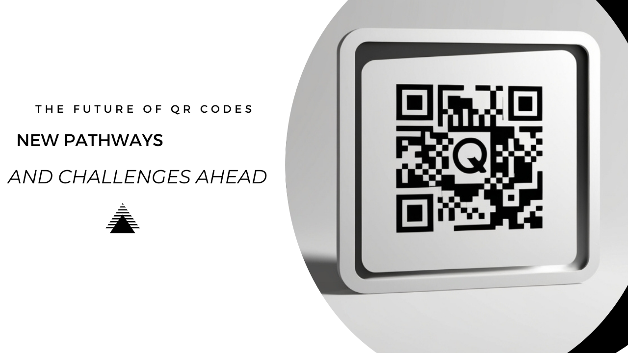 1. An illustration depicting the evolution of QR codes, highlighting new pathways and challenges for their future use. 2. A visual representation of QR codes, showcasing innovative applications and potential challenges in their future development. 3. An image symbolizing the future of QR codes, emphasizing emerging trends and obstacles in their ongoing evolution.